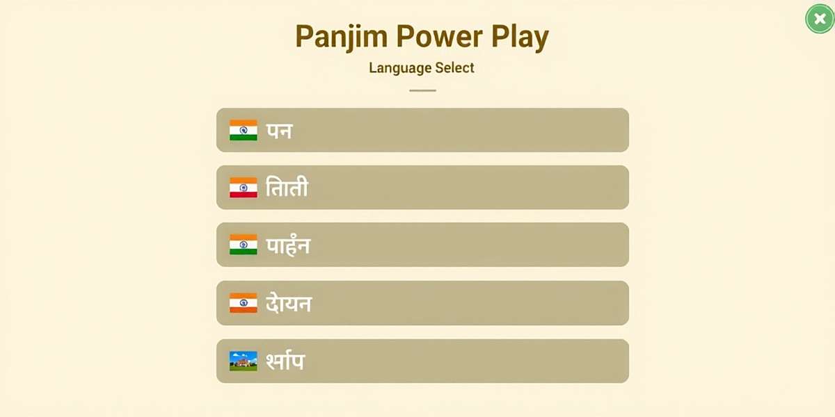 Panjim Power Play Language Localization Panjim Power Play language selection screen showing various Indian language options with cultural motifs