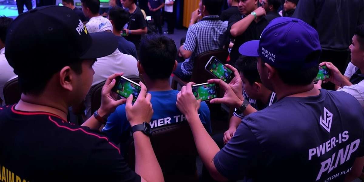 Panjim Power Play National Tournament Panjim Power Play offline tournament in Mumbai showing players competing on mobile devices with audience watching